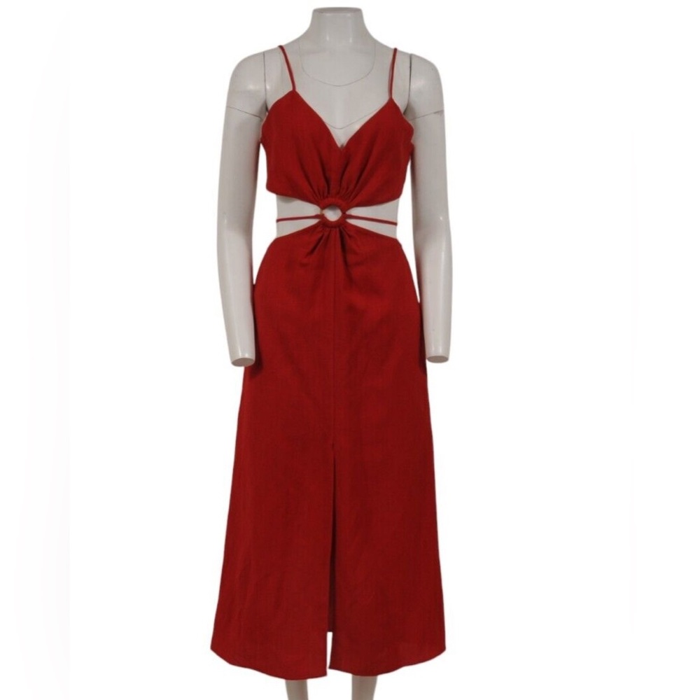 Chic Backless Red Midi Dress